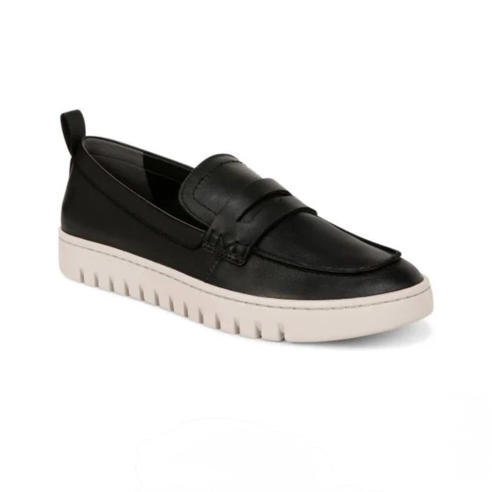 Vionic Shoes Womens 7 Black Leather Uptown Penny Loafers Slip On Comfort Casual